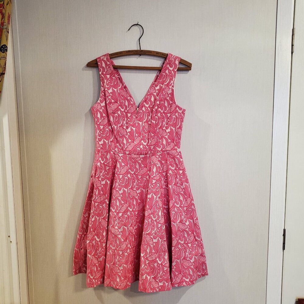 Anthropologie Maeve Claribel Jacquard Floral A Line Dress Sz 6